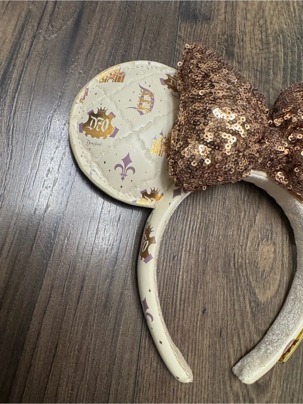 Disneyland 70th Anniversary Minnie Mouse Ears Headband Sequin Bow